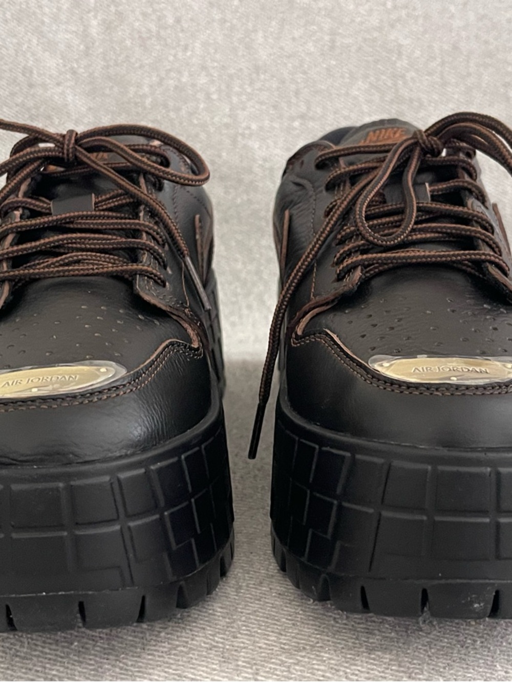 Size 8 - Nike WMNS Air Jordan 1 Brooklyn Low Leather Black Cacao HF3184-002 NEW - Picture 7 of 11